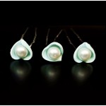 Ac metalic pentru par AC072 Flori Argintii cu perla